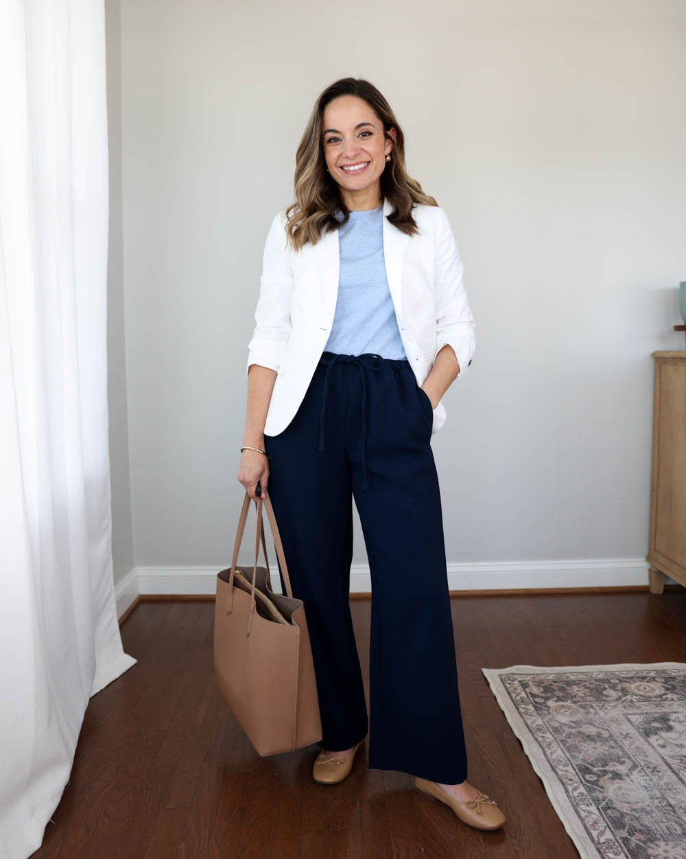 Neutral Summer-ready blazers for petites!

Outfit 1:
White Blazer (J.Crew Factory): petite 00
Pants (LOFT): petite xxs - very similar to Aritzia’s Lodge Pants. An inch shorter (27” inseam) and the fabric is a little thicker the the lodge pants. They run a little large. I recommend a size down if in between sizes.
Short Sleeve Sweater (J.Crew Factory): xxs
Shoes (Sam Edelman): true to size

Outfit 2:
Blazer (Ann Taylor): petite 00
Pants (Ann Taylor): petite 00 | true to size, I wear the curvy fit | 28.5” inseam
Tank top (WHBM): xxs in pumice
Shoes: tts

Outfit 3:
Blazer (WHBM): petite 00
Polka dot skirt (Anthropologie): XXS
Top (WHBM): XXS in pumice
Tote (Quince)
Shoes: tts

My measurements for reference: I’m 4’10” and 105lbs. My bust, waist, and hip measurement is 32”, 24”, and 36”.

#LTKSeasonal #LTKPetite #LTKWorkwear