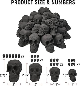 28 PCS Ceramic Fire Pit Skull Logs for Indoor or Outdoor Fireplaces, Fire Pit, Bonfire, Campfire,... | Amazon (US)