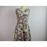 Vintage Dress, 1950S Cotton Sundress, Purple Flowers, Vintage Clothing, Size Medium | Etsy (US)