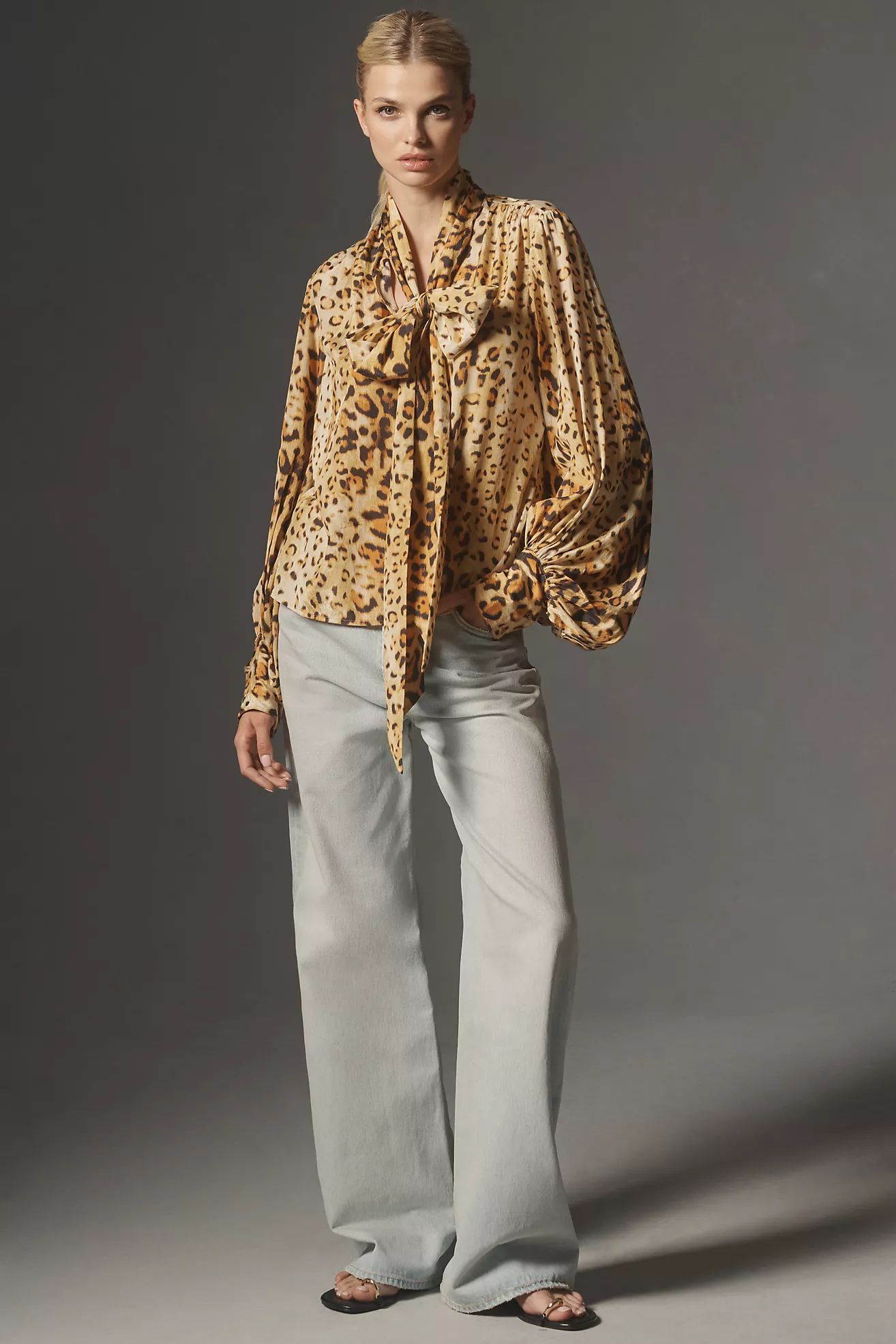 Let Me Be Animal Print Tie-Neck Blouse | Anthropologie (US)