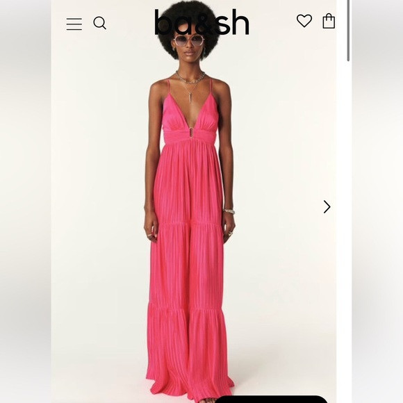 ba&sh Pink V-Neck Wasta Dress | Poshmark