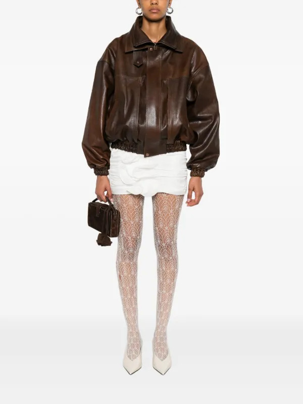 Magda Butrym zip-up Leather Jacket | Brown | FARFETCH SK | Farfetch Global