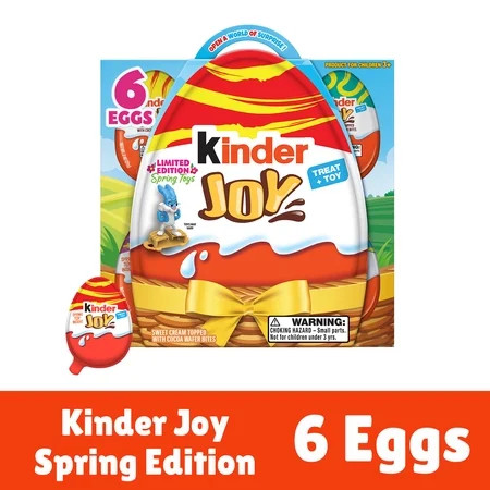 Kinder Joy Easter Eggs With Toy Inside, For Easter Egg Hunts, 6 Pack, 0.7 oz Each | Walmart (US)