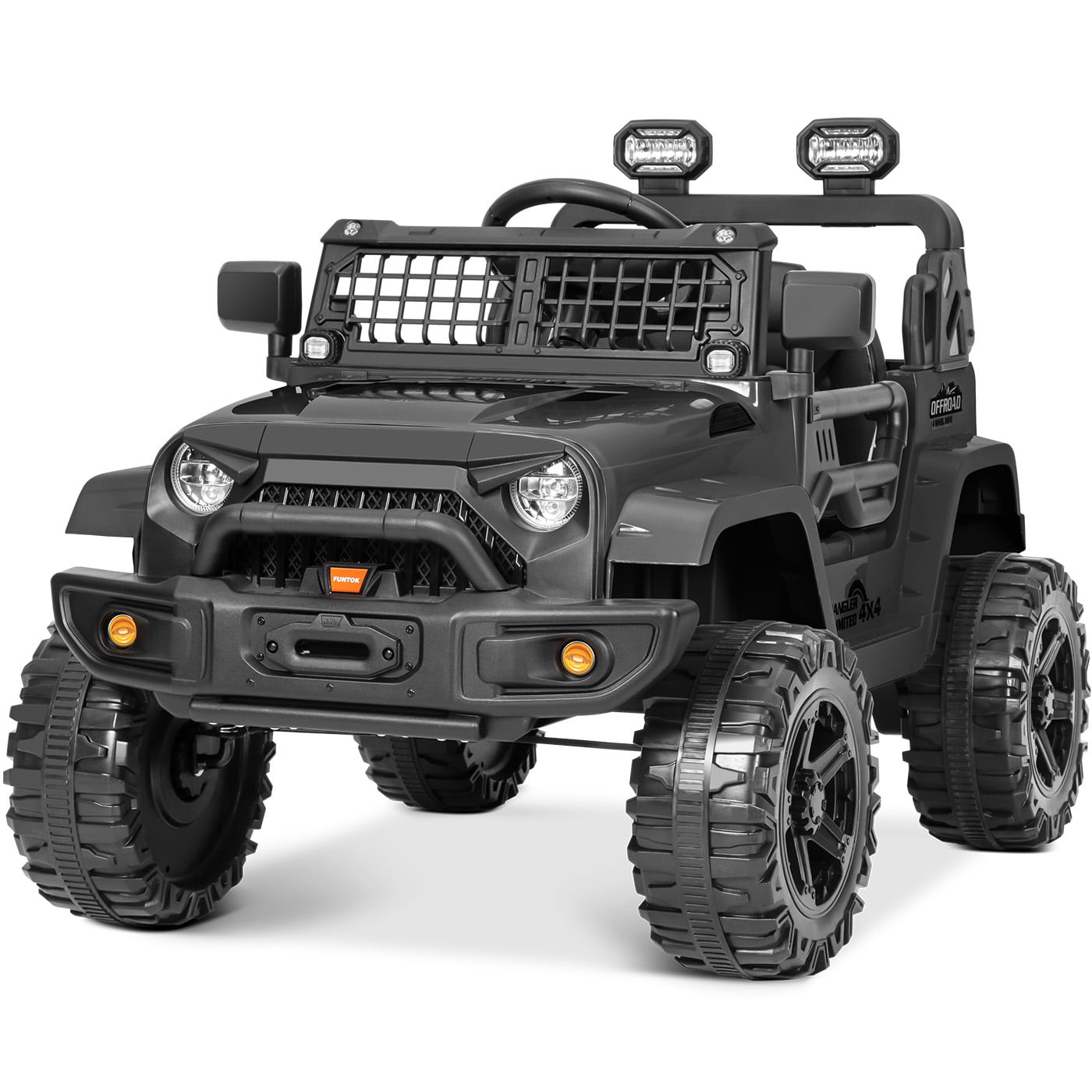 FUNTOK Kids 12V Electric Ride on Toy Car with Remote Control, Spring Suspension, DIY Stickers and... | Walmart (US)