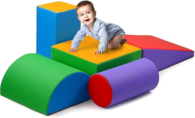 Climb and Crawl Activity Play Set - Climbing Foam Shape Toy for Toddlers 5 Piece Soft Zone Climbi... | Amazon (US)