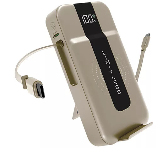 Limitless 15,000mAh & 15W Wireless Charge Power Bank w/AC Plug & Cables - QVC.com | QVC