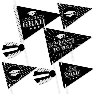 Big Dot of Happiness Graduation Cheers - Triangle Graduation Party Photo Props - Pennant Flag Centerpieces - Set of 20 | Target