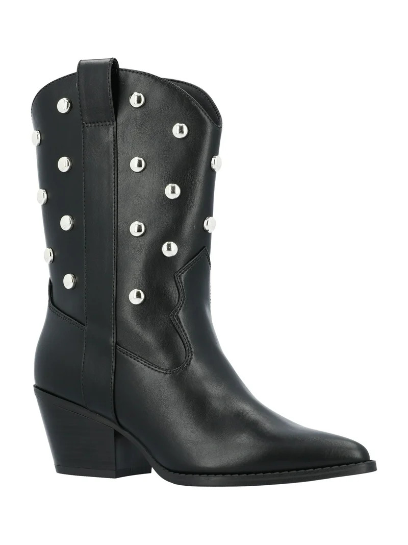 Time and Tru Women's Studded Western Boots - Walmart.com | Walmart (US)