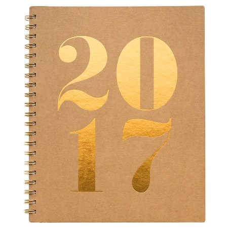 Sugar Paper® Weekly/Monthly Planner, July 2016 - June 2017, 162pgs, 8" x 11" - Kraft with Gold Foil | Target