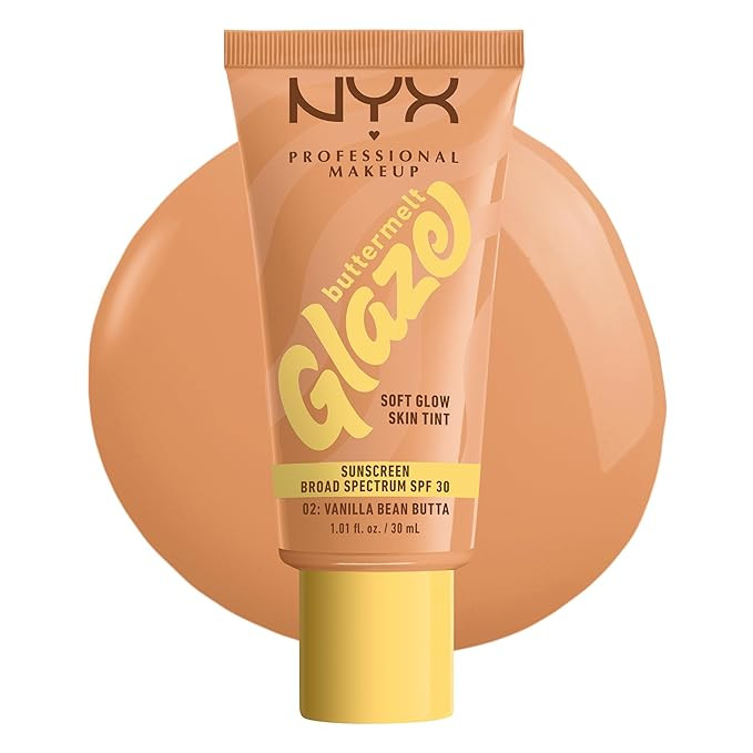 NYX PROFESSIONAL MAKEUP Buttermelt Glaze Soft Glow Skin Tint + SPF 30, Up To 12HR Wear, 02 Vanill... | Amazon (US)