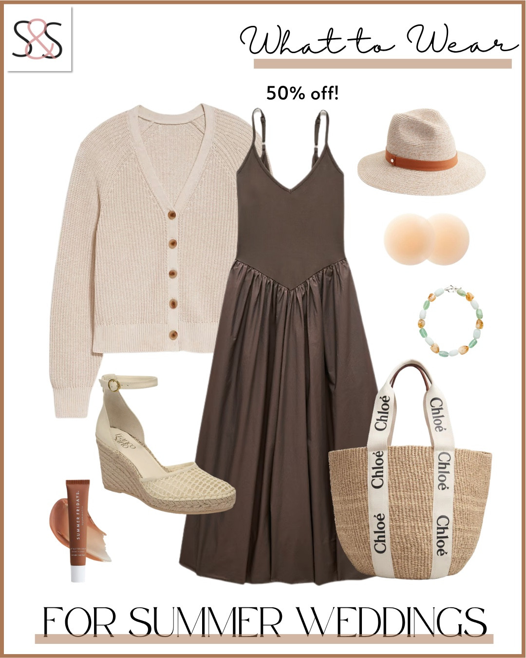 I'm obsessed with this neutral palette for outdoor ceremonies.

summer wedding guest outfit cardigan midi dress espadrille wedges straw hat neutral tones wedding attire guest dress code appropriate ceremony outfit ideas

#LTKOver40 #LTKTravel #LTKWedding