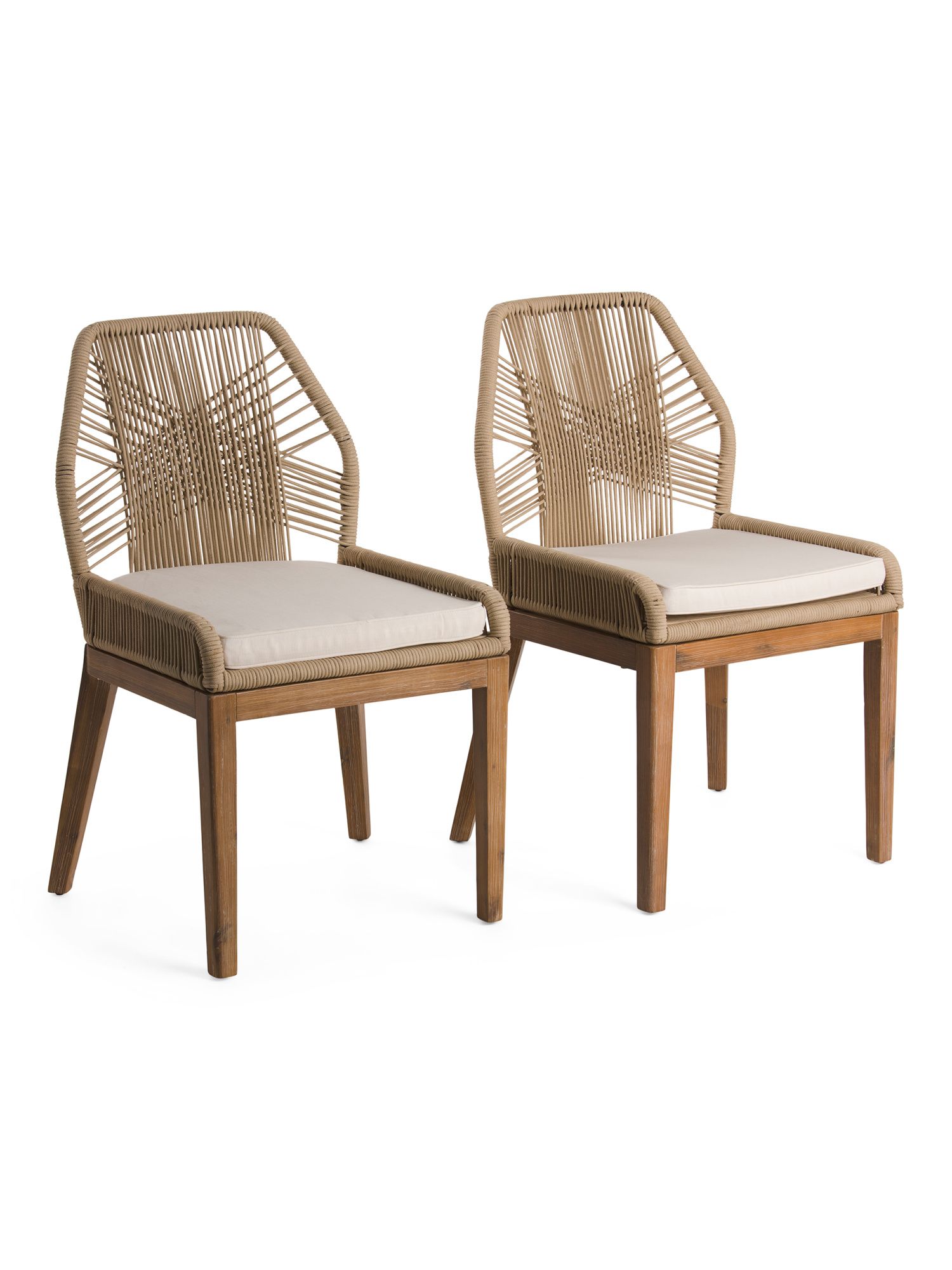 Set Of 2 Rope Crossweave Dining Chairs | TJ Maxx