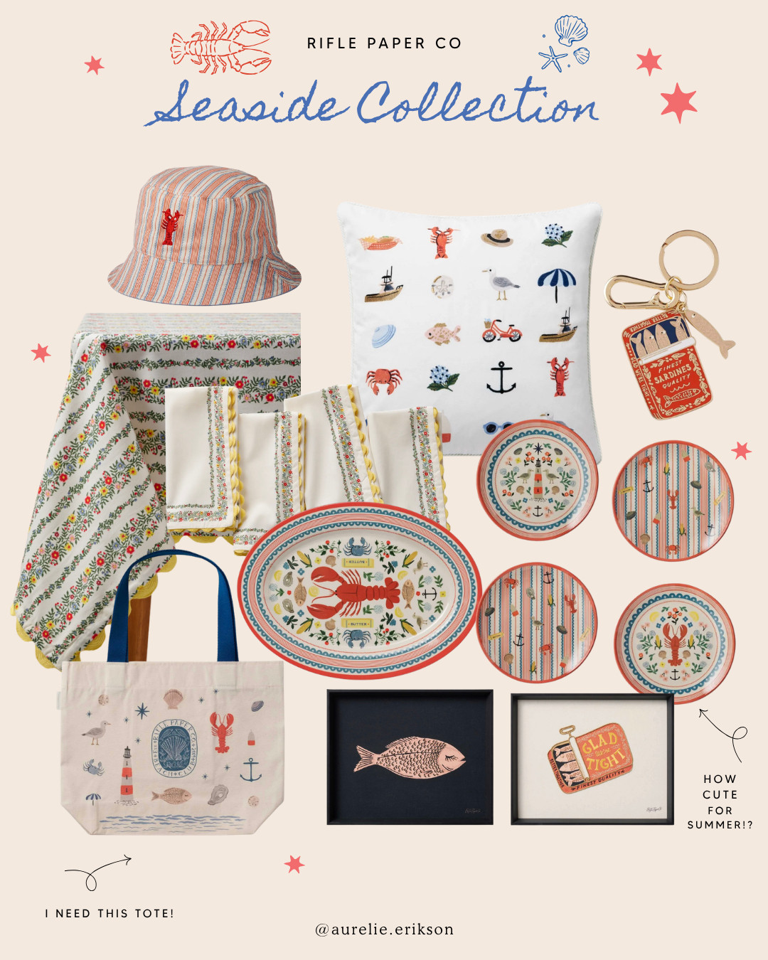TOTALLY OBSESSED with Rifle Paper Co.'s Seaside Collection! Patterned table cloths, darling melamine plates that remind me of the east coast, so perfect for summer hosting!  

 #LTKSeasonal #LTKHome