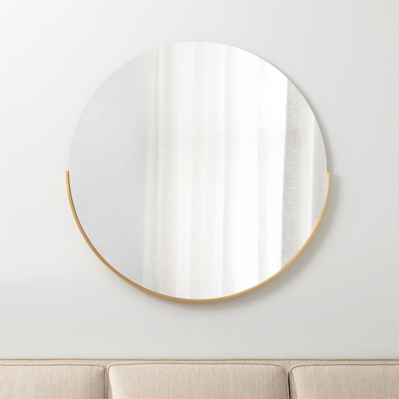 Gerald Large Round Gold Wall Mirror + Reviews | Crate and Barrel | Crate & Barrel