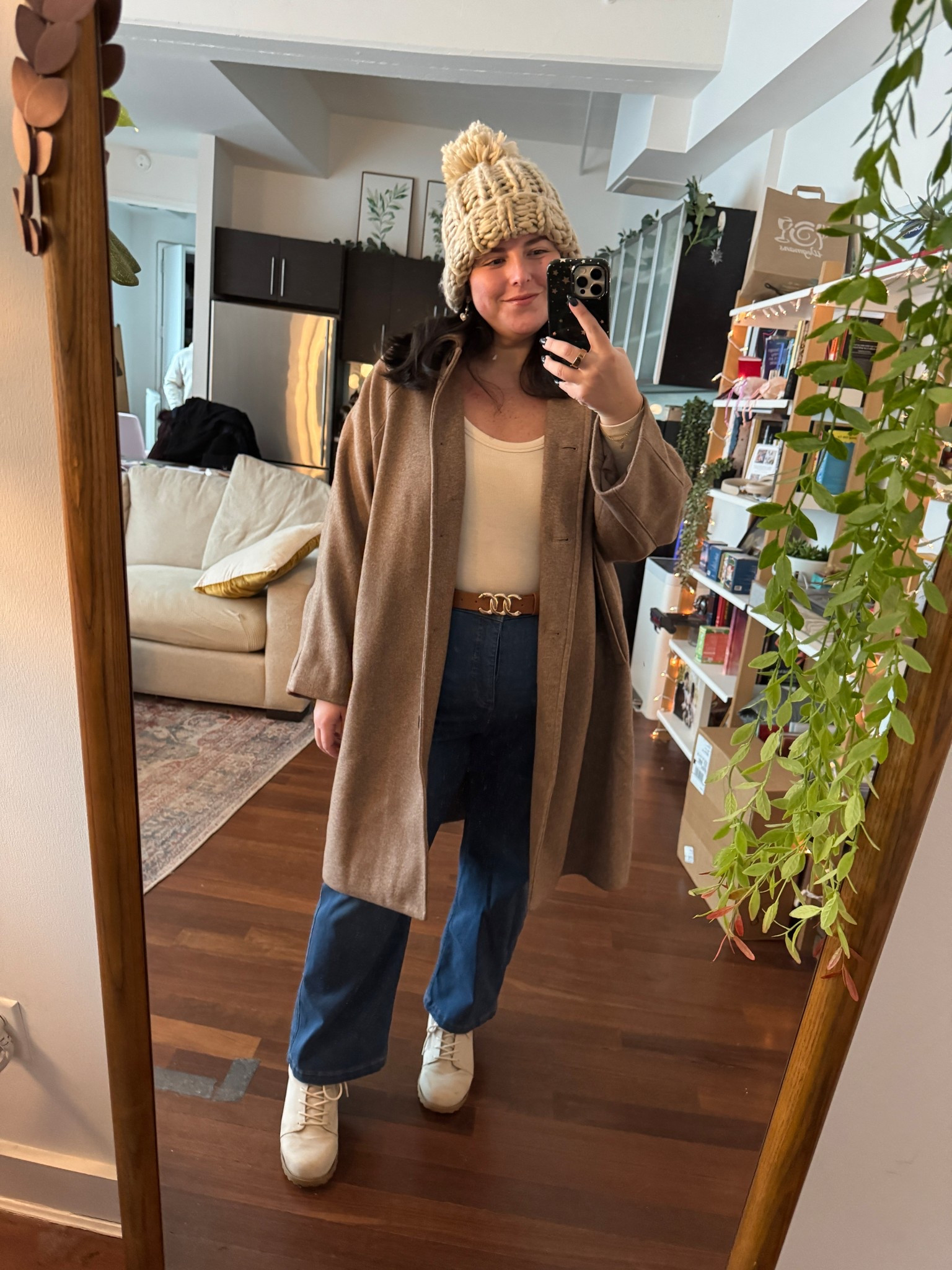 Coat was too light for the weather today but it’s such a cute color combo! Really into neutrals right now. Love the straight pants too, so comfy! I’m wearing a 1x  

#LTKPlusSize #LTKgrwm #LTKootd