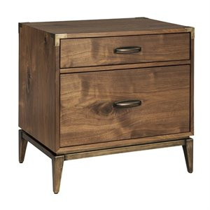 Maklaine 2 Drawer Nightstand in Natural Walnut | Homesquare