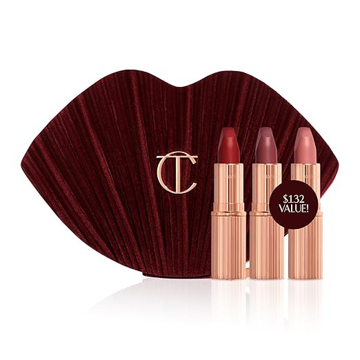 Charlotte Tilbury Hot Lips Lipstick Trio Gift Set - 3 Full-Size Matte Revolution Lipsticks with I... | Amazon (US)