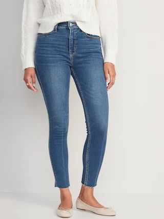 Extra High-Waisted Rockstar 360&#xB0; Stretch Super-Skinny Cut-Off Jeans for Women | Old Navy (US)