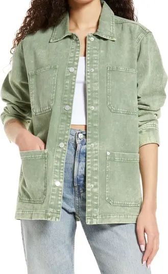 Garment Dye Acid Wash Twill Shirt Jacket | Nordstrom