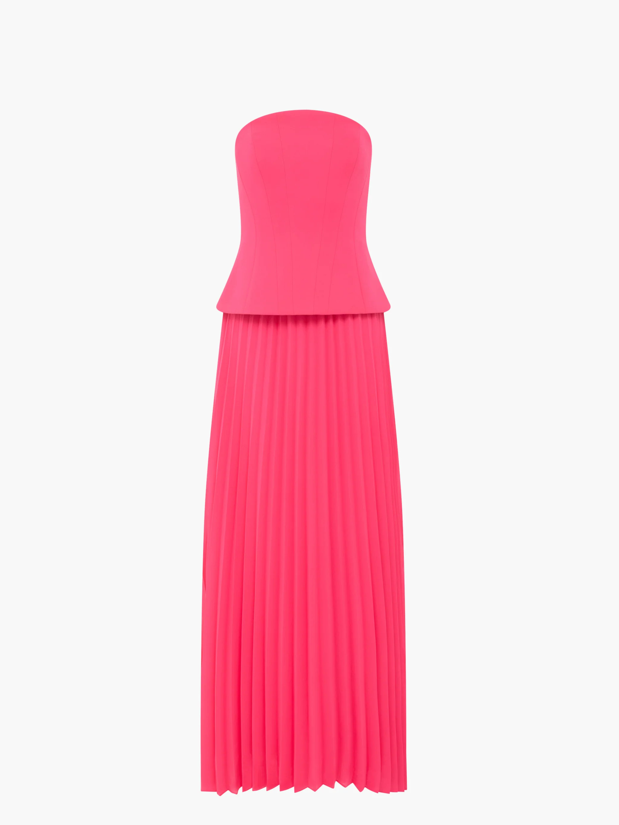 Tiana Corset Pleated Pink Maxi Dress | French Connection (UK)