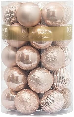 36Pcs Rose Gold Christmas Balls Ornaments for Xmas Tree - Christmas Tree Ornaments - Christmas De... | Amazon (US)