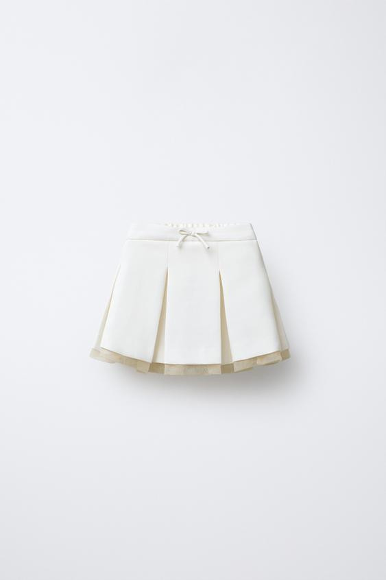 TULLE HEM BOX PLEAT SKIRT | Zara US