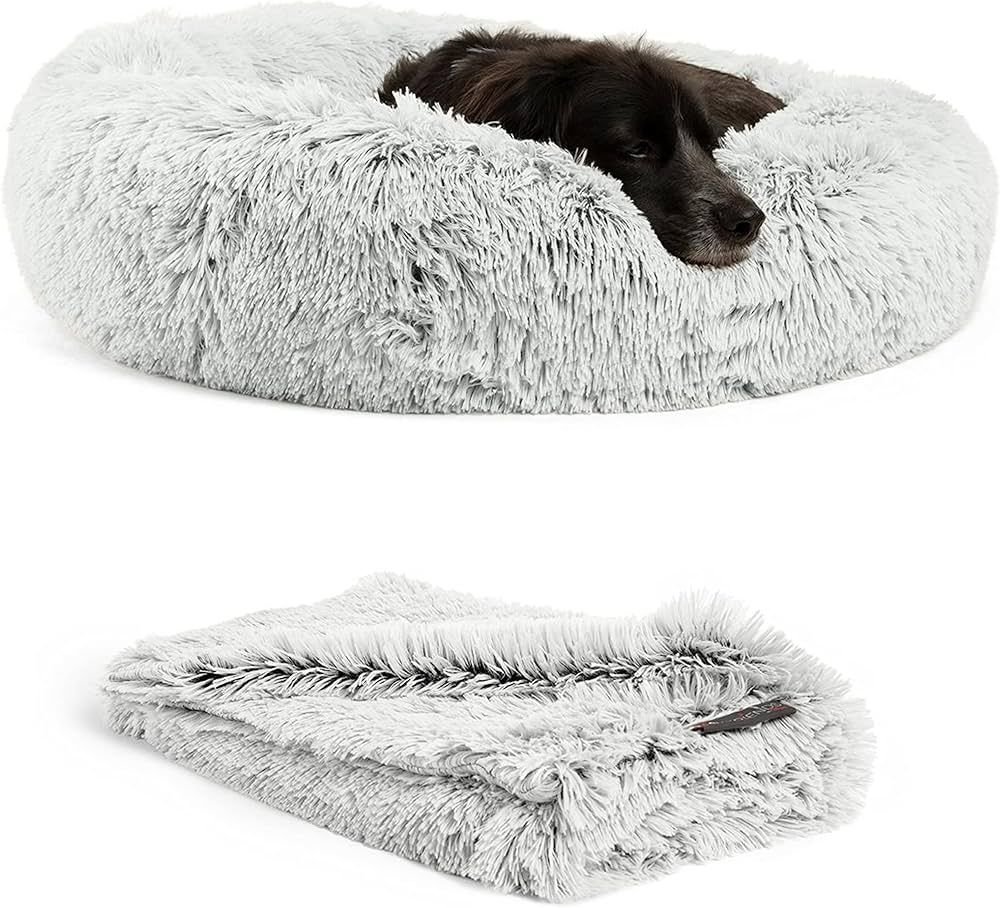 Best Friends by Sheri Bundle Set The Original Calming Shag Donut Cuddler Cat and Dog Bed + Pet Th... | Amazon (US)