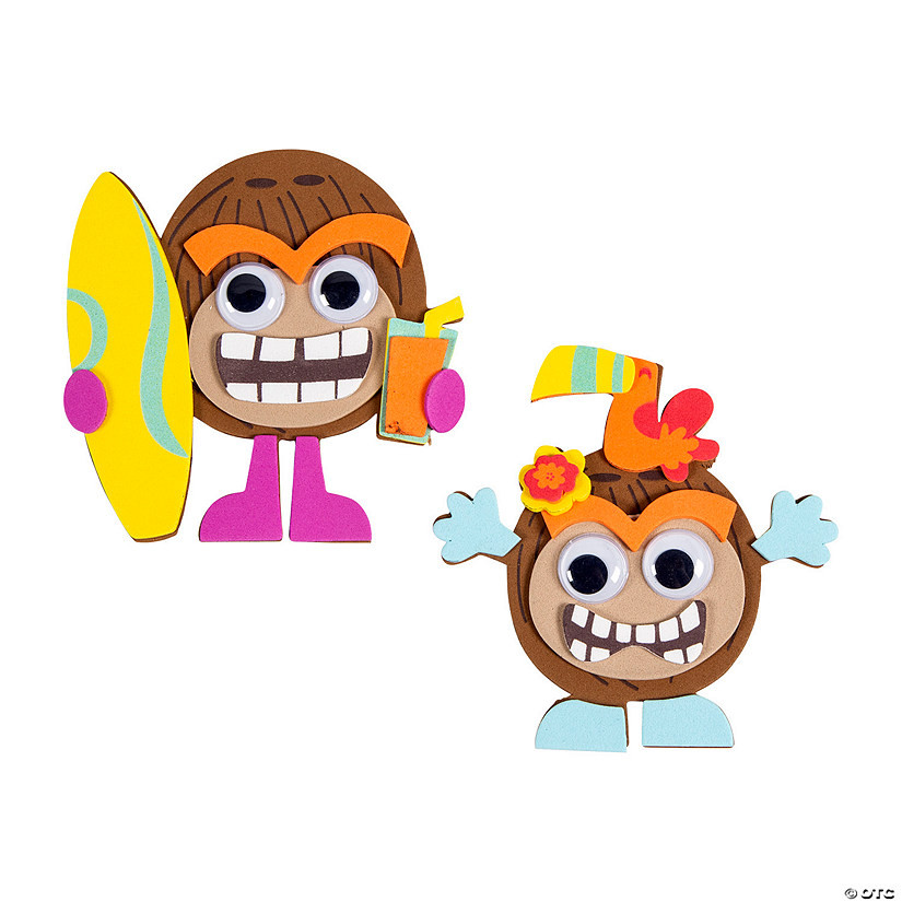 Silly Coconut Magnet Foam Craft Kit - Makes 12 | Oriental Trading Company