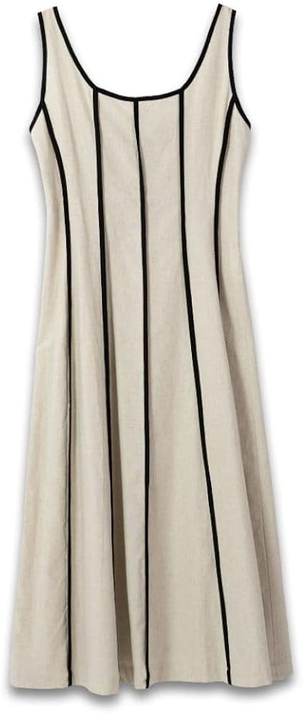Simply Southern Women's Seamed Contrast Midi Dress, Square Neckline, Sleeveless | Amazon (US)