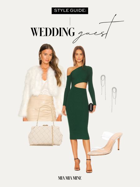 Fall outfit ideas / fall wedding guest dress 
Revolve green dress 
Revolve woven clutch 
Drop earrings on sale 

#LTKstyletip #LTKHoliday #LTKwedding