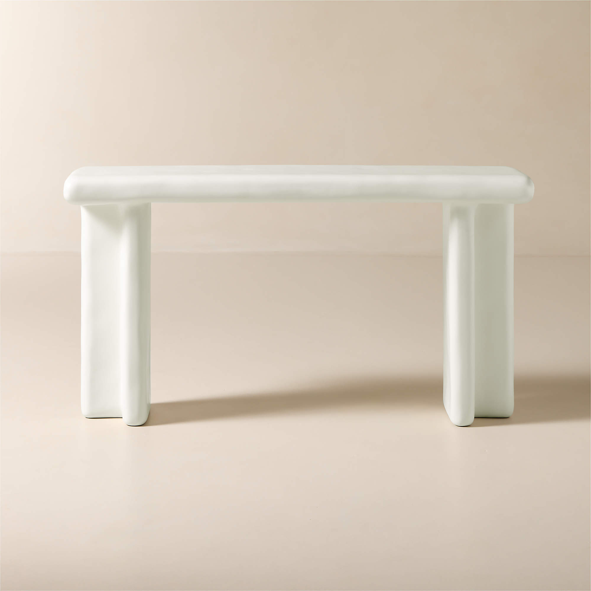 Bodene 60" Ivory Resin Console Table + Reviews | CB2 | CB2