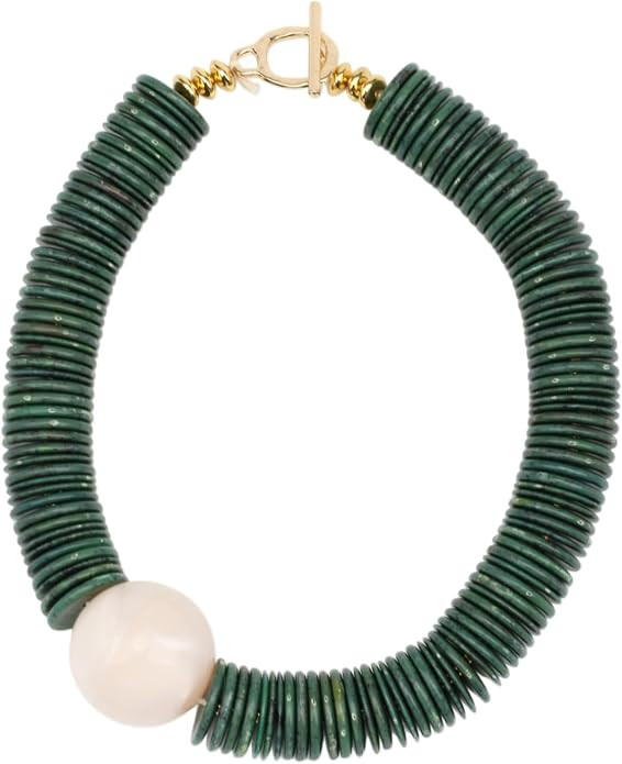 Big Pearl Necklace for Women Chunky Statement Wood Bead Fashion Bold Ball African Ethnic Tribal R... | Amazon (US)