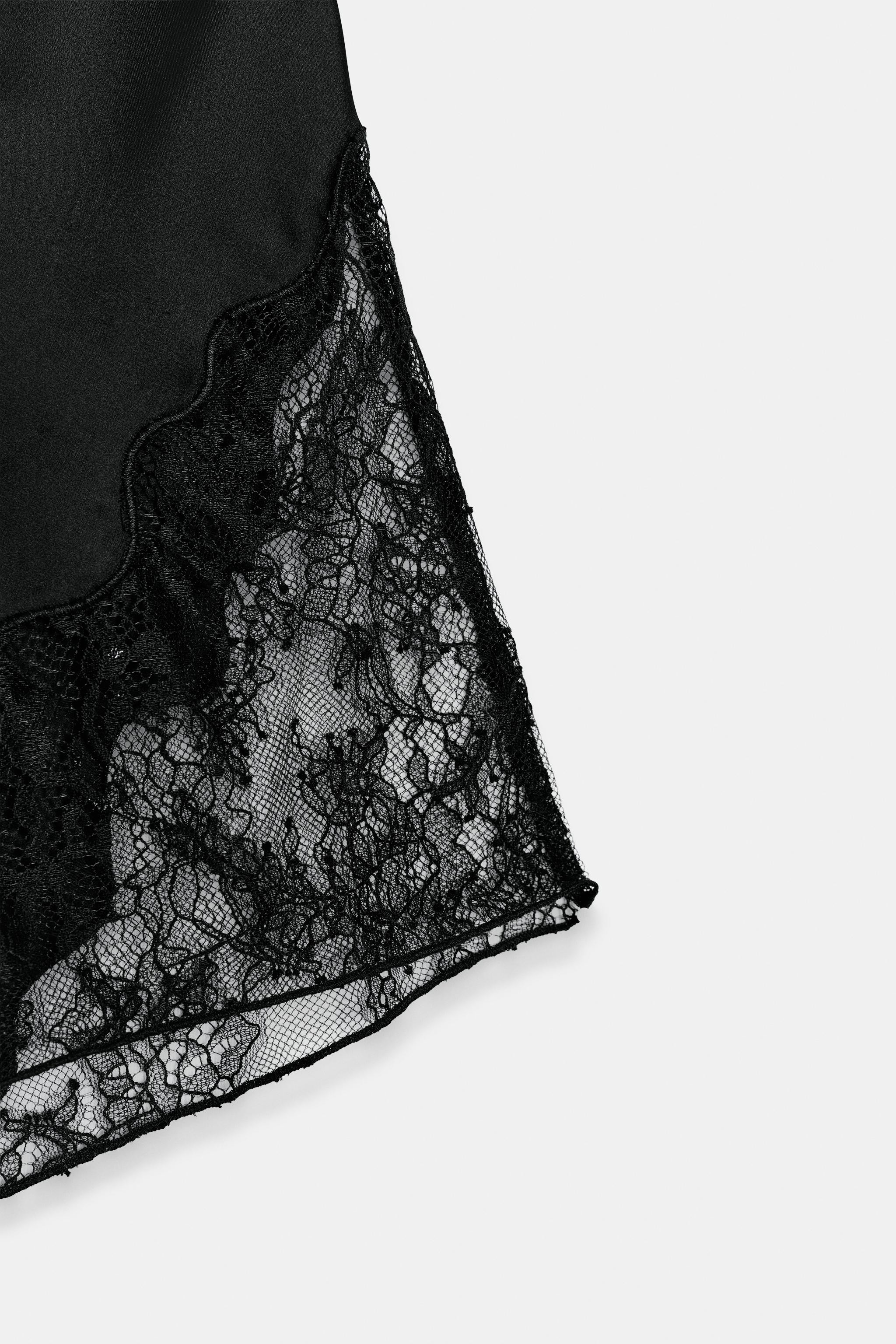 ZW COLLECTION SATIN LACE SHORTS | Zara US