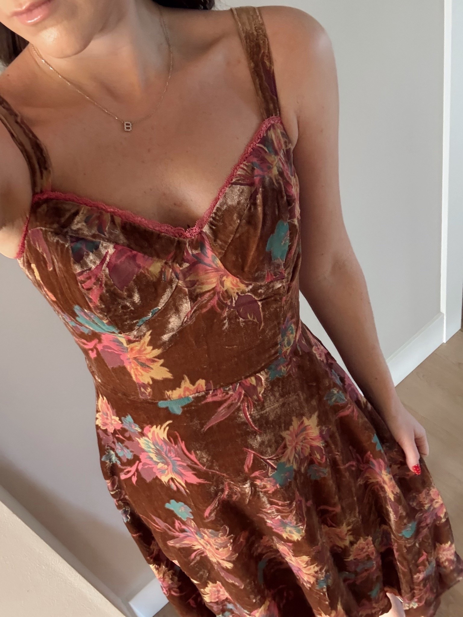 The prettiest velvet floral dress on sale for $26! Wearing a size small 

Wedding guest dress | velvet dress | winter wedding | dress on sale | special occasion dress 

#LTKSaleAlert

#LTKSeasonal #LTKFindsUnder100 #LTKootd