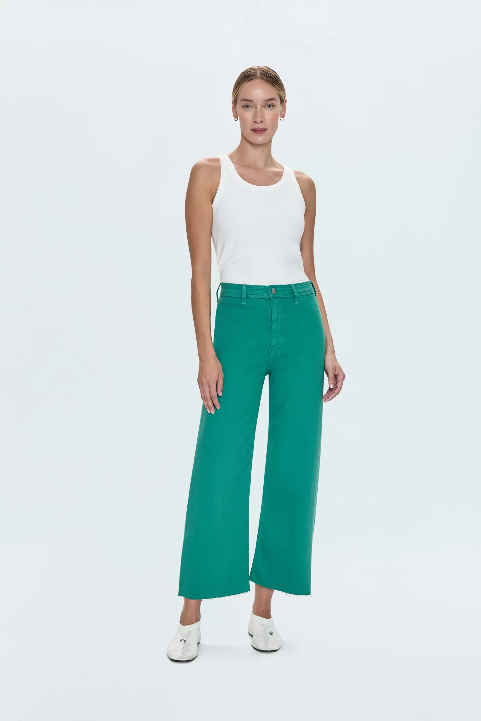 Penny Crop High Rise Wide Leg Jean - Viridian | Pistola Denim