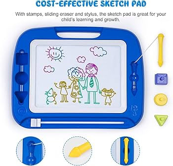 SGILE Large Magnetic Drawing Board - 4 Colors 16×13in Writing Painting Doodle Pad with 4 Stamps ... | Amazon (US)