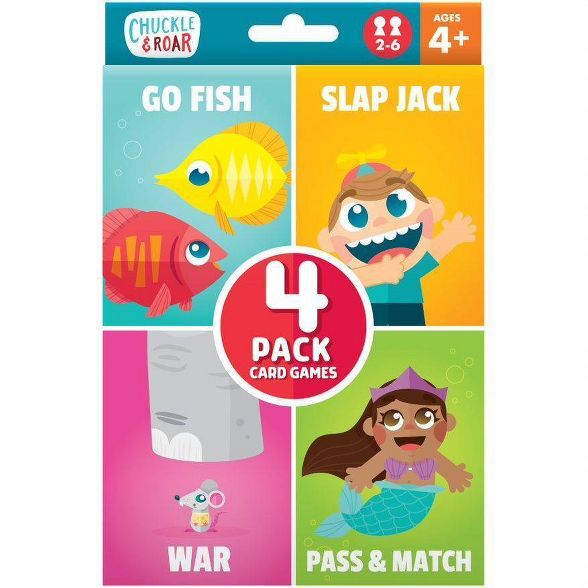 Chuckle & Roar 4pk of Classic Card Games - Go Fish, Slap Jack, War and Pass & Match | Target