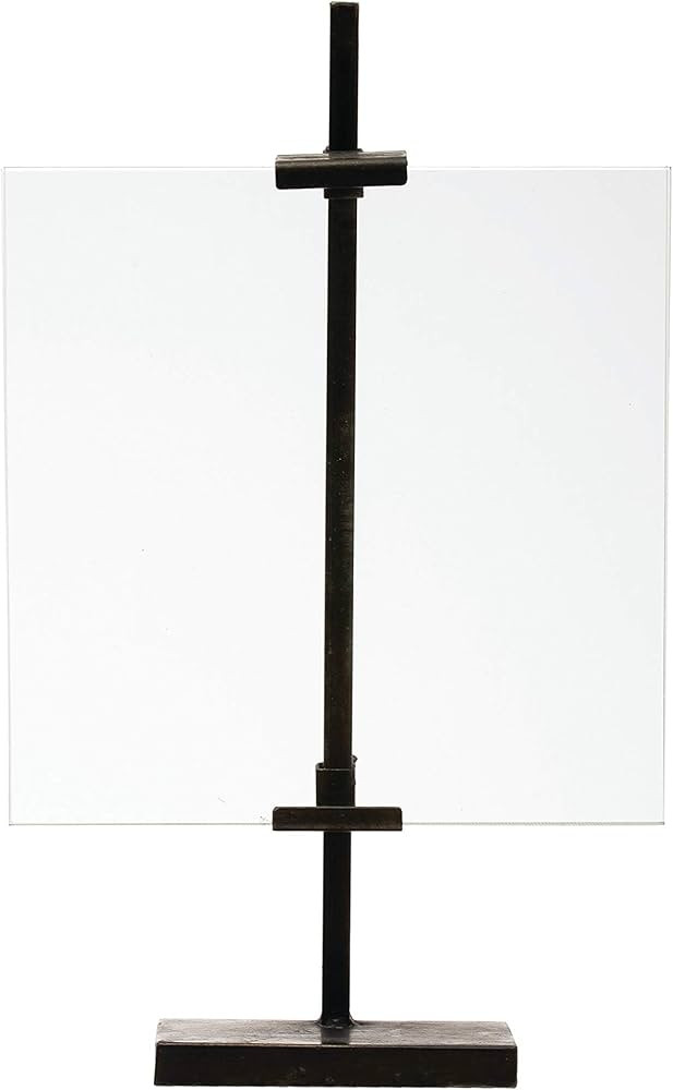 Creative Co-Op 10 in x 16.75 in Black Adjustable Metal Stand and Glass Floating Photo Frame | Amazon (US)