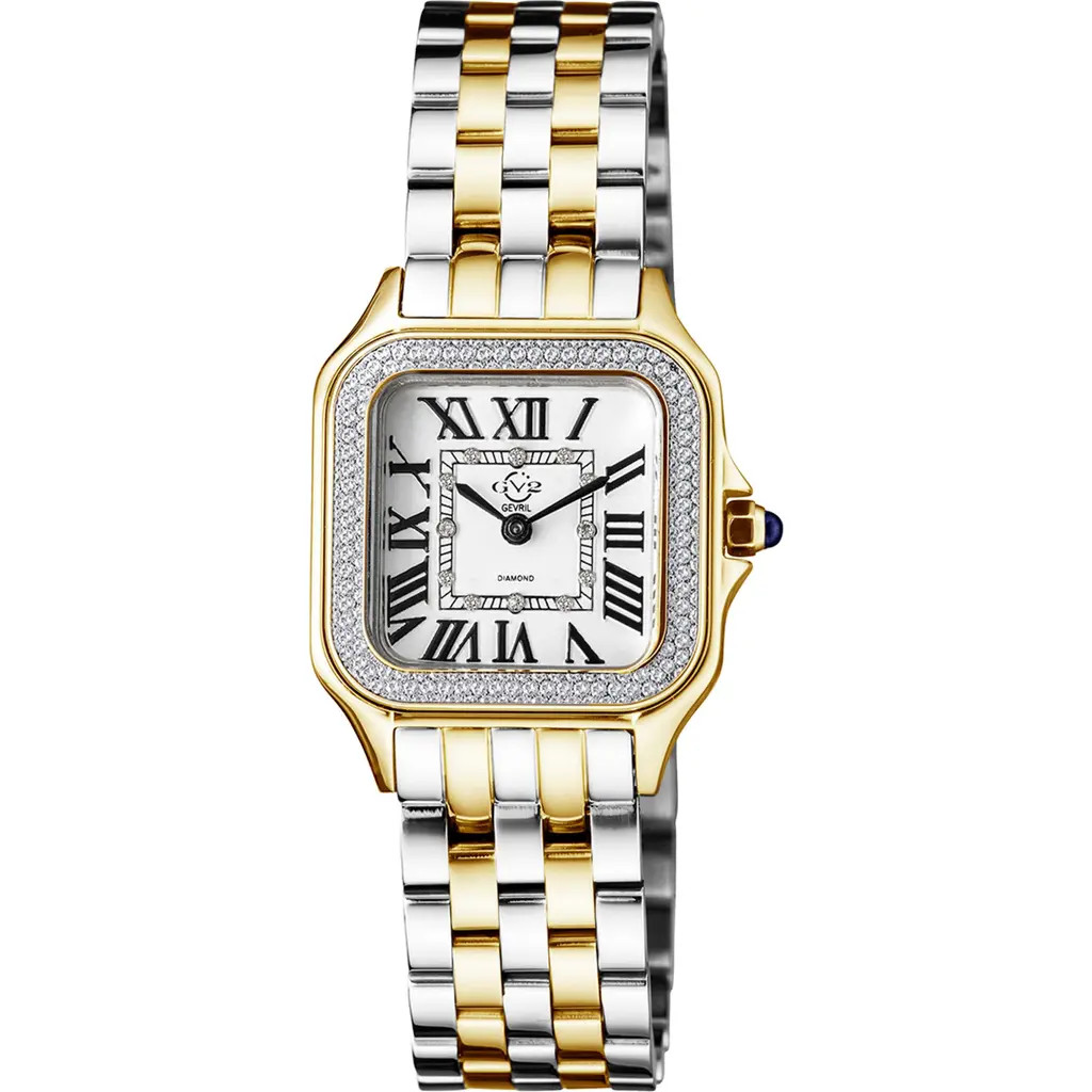 GV2 Women's Milan Diamond Dial Bracelet Watch, 27.5 mm in Two-Tone Gold-Silver at Nordstrom Rack | Nordstrom Rack