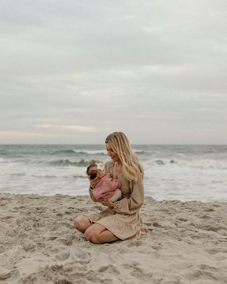 Mother daughter photos, family photos, beach photos. 

Wearing an xs in this sweater dress 

Caroline’s baby sweater is the dusty rose color. 🤍

#LTKfamily #LTKbaby #LTKstyletip