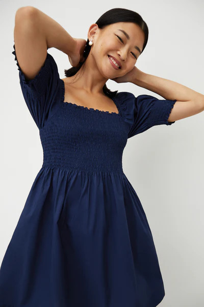 The Athena Nap Dress - Navy Crepe | Hill House Home US