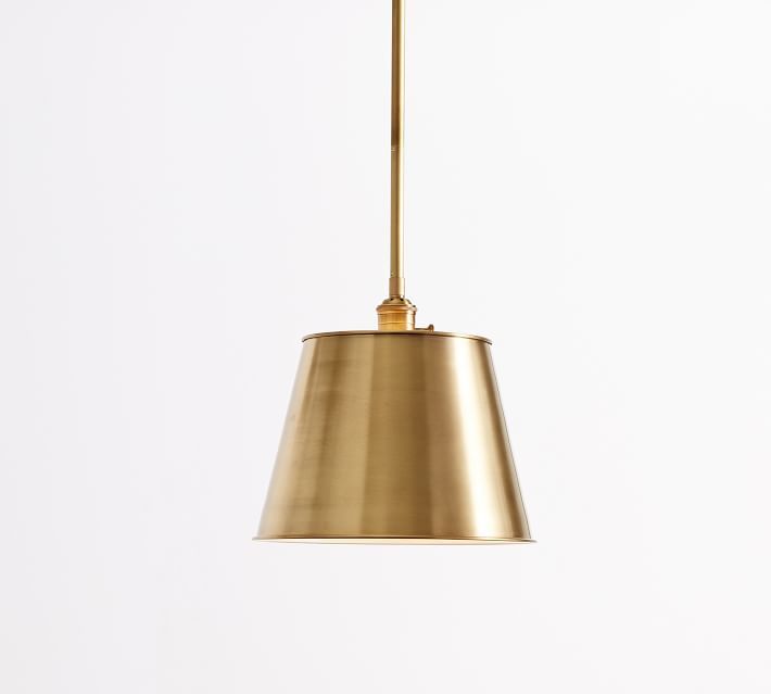 13" Brass Tapered Metal Pole Pendant with Brass Hardware | Pottery Barn (US)