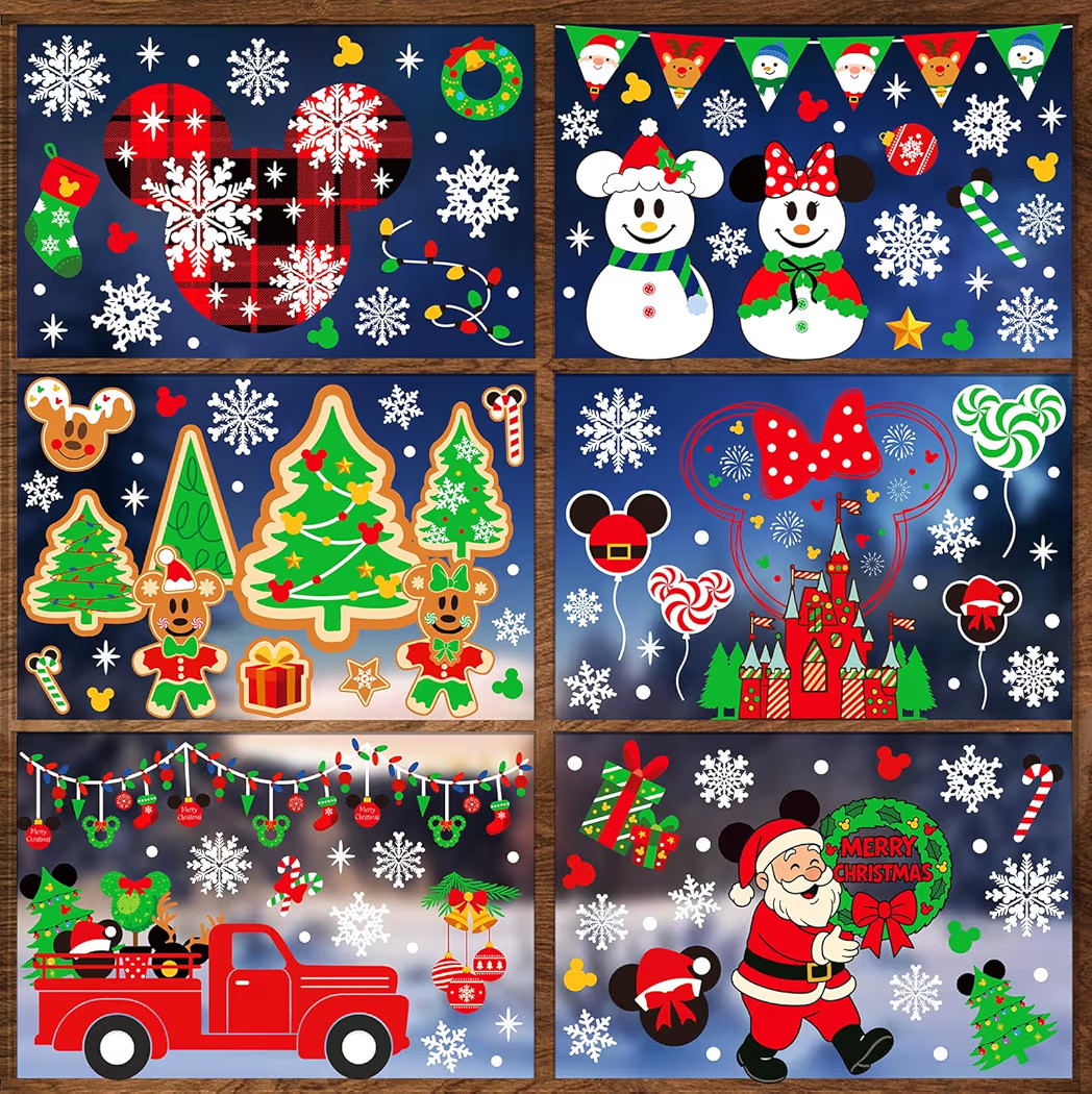Christmas Window Clings - 9 Sheets 166 Pcs Cute Xmas Decorations for Winter Holiday Home Party, S... | Amazon (US)