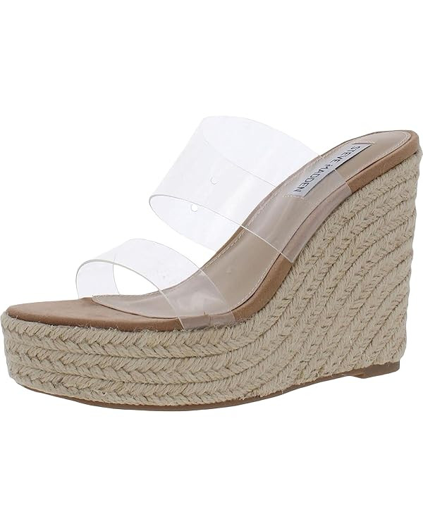 Steve Madden Sunrise Wedge Sandals for Women - Jute Wrapped Wedge Heel, Padded Footbed, and Open-... | Amazon (US)