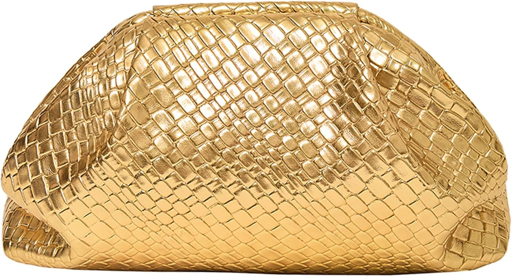 PHILOMENA Women's Woven Evening Bag Vegan Leather Clutch Purse Dumpling Ruched Bag Party Wedding ... | Amazon (US)