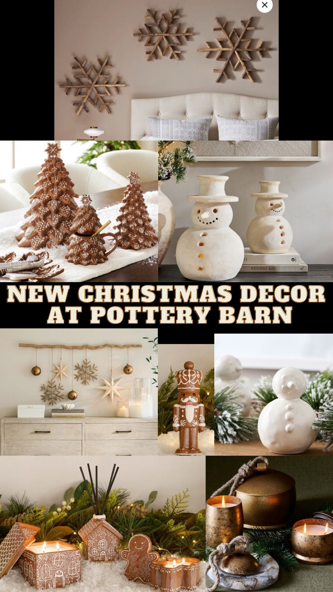 New pottery barn Christmas decor . Gingerbread decor, terracotta snowman, nutcracker, wooden snowflakes 

#LTKFallSale #LTKSeasonal #LTKHome