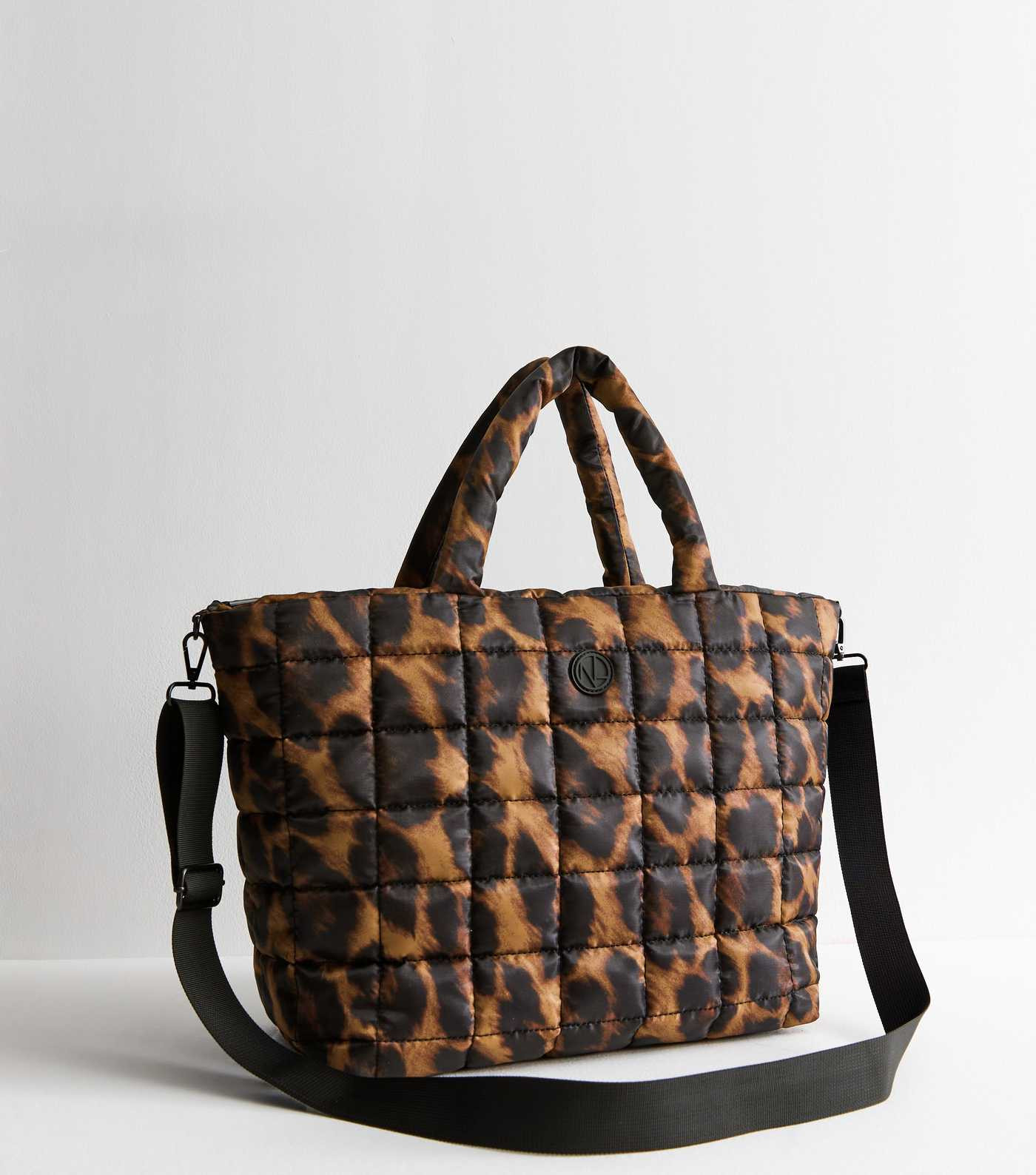 Black Leopard Print Padded Tote Bag | New Look | New Look (UK)