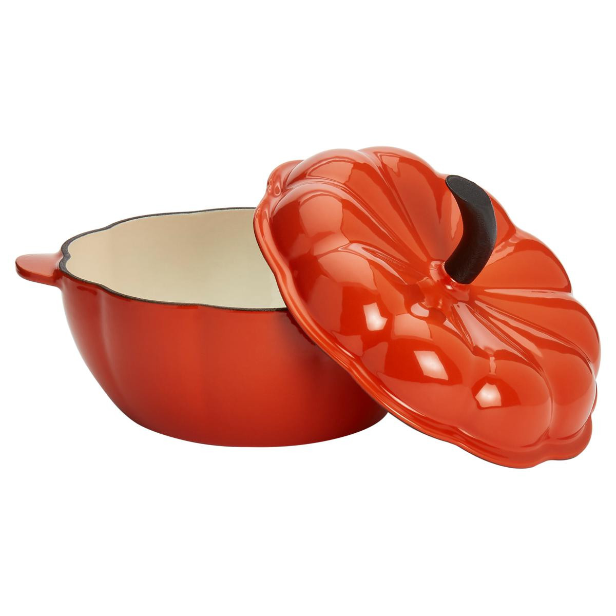 Table Tops Gallery Denmark 2-Quart Color Coated Cast Iron Covered Pumpkin Dish | HSN