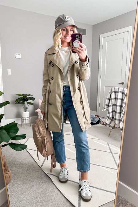 I love a classic trench coat for spring! 
T-shirt- linked similar 
Jeans- 26/short
Shoes- 7, went down a half size
Purse- out of stock, linked similar 
Coat- old, linked similar 

#LTKSeasonal #LTKsalealert #LTKstyletip