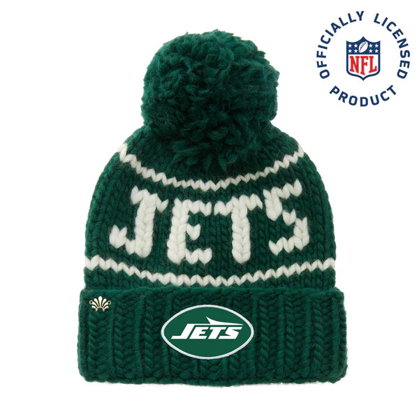 NEW YORK JETS LELE SADOUGHI X NFL FOREST GREEN BEANIE YARN POM | LELE SADOUGHI